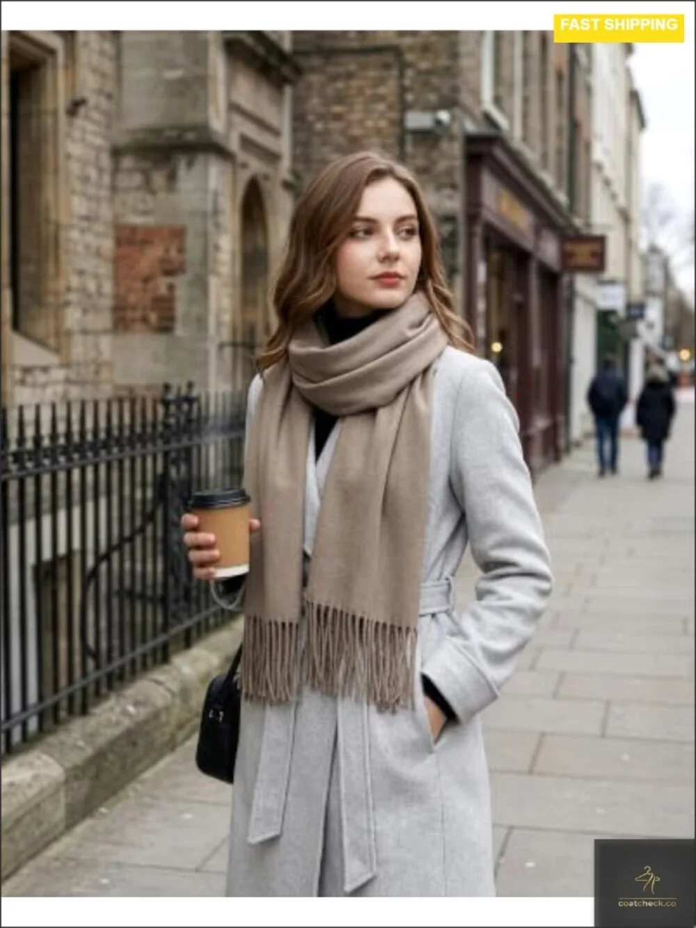 Warm Cashmere-Feel Pashmina Shawl Wrap Scarf for Women Oversized Winter Travel
